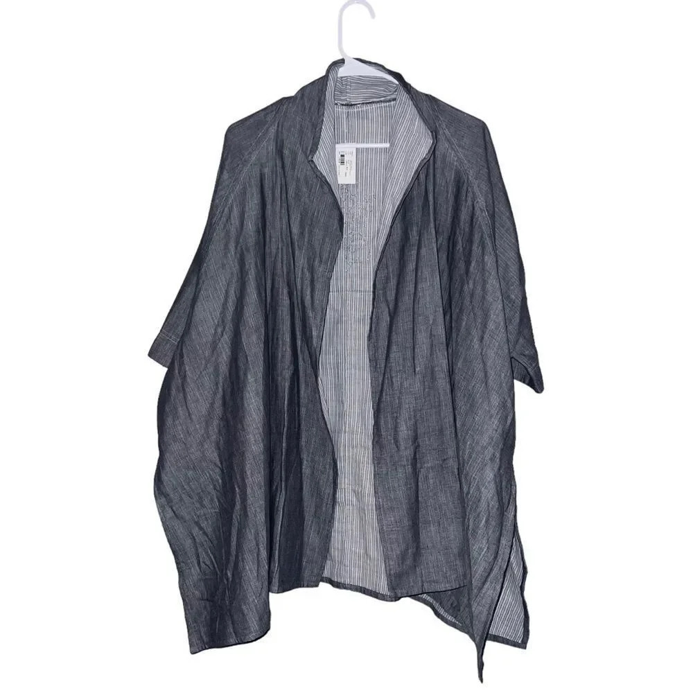 NWT Canvas Haori Slip Jacket with Flower Details on Back - One Size‎ Fits Most